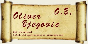 Oliver Bjegović vizit kartica